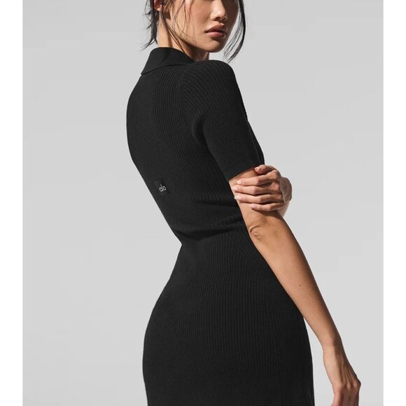 ALO Yoga Supernatural Sweater Dress Style W8315R in Black - Picture 3 of 5